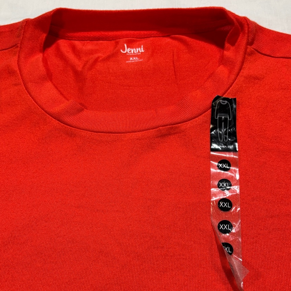 Jenni Intimates Red Pajama Top XXL Soft Sleepwear Lounge Shirt Cozy Loungewear - Picture 2 of 8